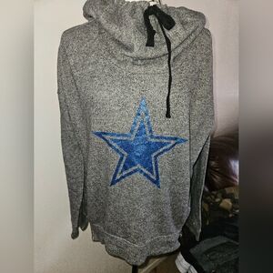 Cowboys Her Style Gray Womans Hoodie Size L
